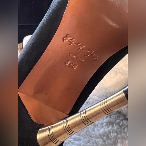 Elizabeth & James Black Rizzo Cuffed Snakeskin Booties with Metallic Heel-8.5 B - Picture 13 of 13